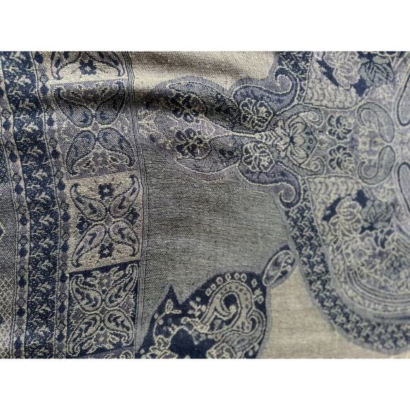 Pashmina Silk Pashmina Blend Gold Black Paisley Shawl Wrap Scarf 27 X 74 Fringe - Picture 3 of 9